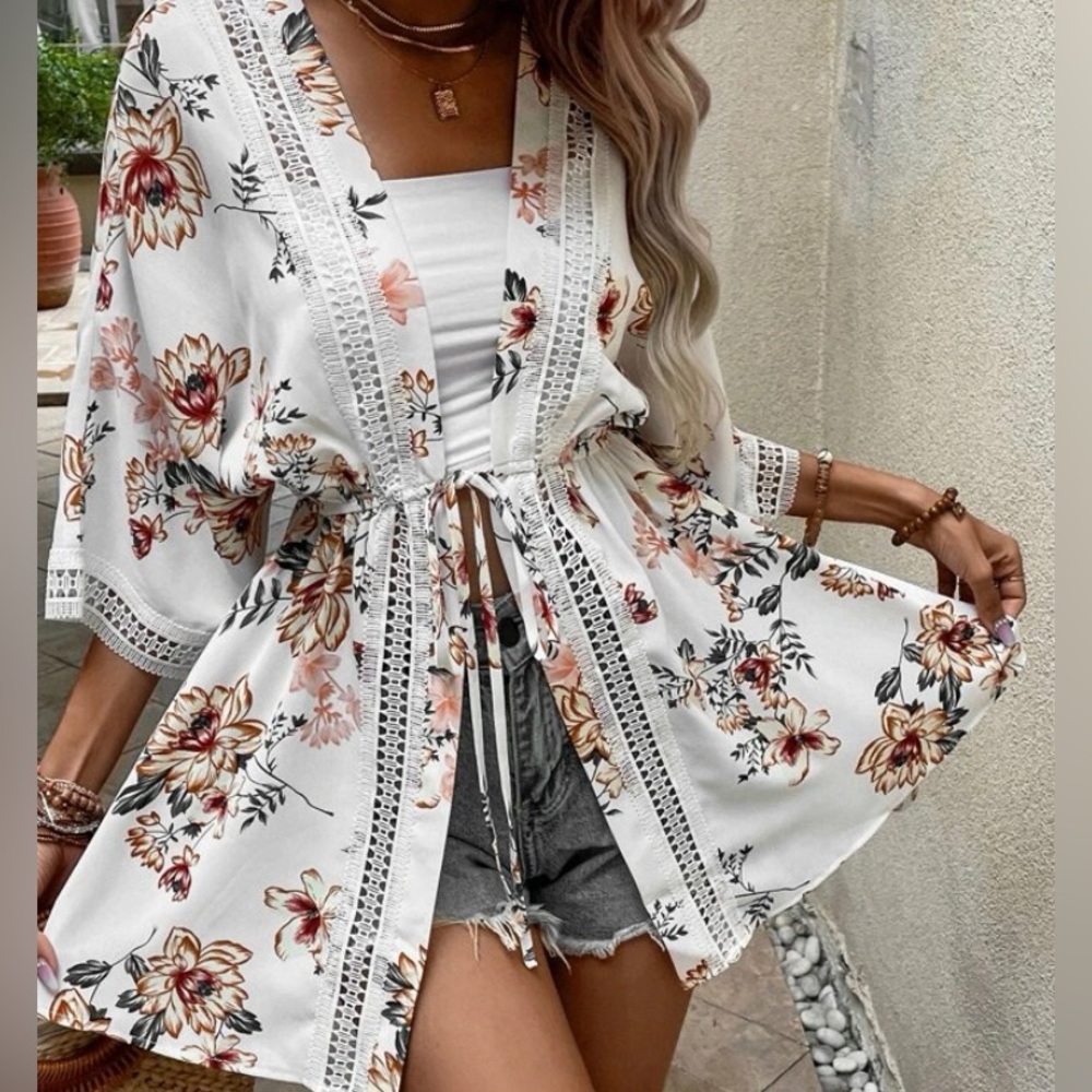 Floral Print Kimono